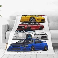 Variklio antklodė JDM GTR Automobilio Drift Turbo Pliušinė Šilta SuperMinkšta Flanelinė Vilnos Mėtoma Antklodė Sofai Lovatiesei Antklodei Kelionėms Dovanos#(2) 75X95CM pilka spalva
