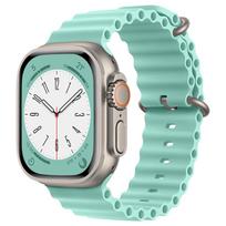 Applicable Silicone Ocean Band for Apple Watch 8 Ultra - Double Buckle Strap 38-41mm pistacijų spalva