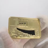 Titanic Gilded Strip, 100th Anniversary Commemorative Block, Gold and Silver Coins, Collectibles, Artworks