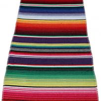 Picnic Cloth Clear Printing Tassel Design Anti-fading Beach Blanket Mexican Stripe Washable Table Runner For Festival Party rožinė raudona spalva