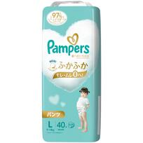 Pampers Size for 40 diapers Pants-Type Diapers, L,  Best Skin  (9-14kg), balta