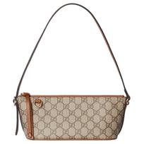 Gucci GG Supreme Smulkus Hobo Rankinukas, Smėlio spalvos Drobė su Rudos Odos Apdaila, Moteriškas Peties Rankinukas Kasdieniam Pirkiniui, Kelionėms 847281-FAEUC-9758 Box(Basic Set+Box)