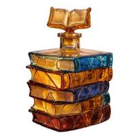 Stained Glass Book-Shaped Wine Decanter 700ml Handcrafted Glass Bottle with Book Stopper Colorful Literary Home Decor Unique Gift for Wine Book Lovers 1pc