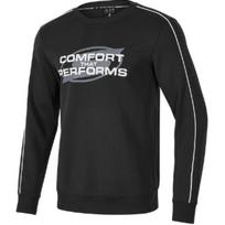 Skechers Basic Sports Series Fashion Comfortable Long Sleeve American Vintage Versatile Pullover Sweatshirt Men sweatshirt Carbon-Black P424M151-0018 L
