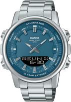 CASIO World Time Quartz Watch Grayish Blue Metal Band Overseas Model [Casio] Analog-Digital Men's AMW-880D-2A1V [Used]