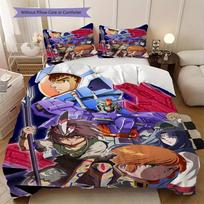 Anime Mobile Suit Gundam Print Soft Comfortable Duvet Cover, Children's Bedding Set Gift, Various Sizes Available LXR106 135x200cm