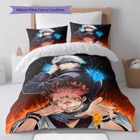 Jujutsu Kaisen Anime Bed Set Duvet Cover Polyester Comforter Cover Pillowcase Twin Full Queen Zipper -QJY 135x200cm