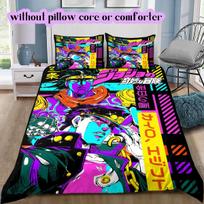 JOJO anime cool Soft and Comfortable Duvet Cover, Children's Bedding Set Gift, Extra Large Size, Various Sizes Available 135x200cm