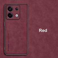 Skirta Redmi Note 13 Pro 4G dėklas, prabangus PU odos telefono dėklas, skirta Xiaomi Redmi Note 13 Pro 5G, galinis dangtelis, silikoninis, pilna apsauga Redmi Note 13 4G raudona