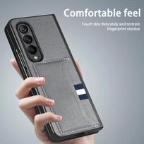 fold7 fold6 Fold4 Fold3 Fold2 fold5 Card Slot Leather Phone Accessories Case for Samsung Galaxy Z Fold 7 6 4 5 5G Fold 3 2 Galaxy Z Fold4 pilka spalva