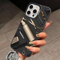 Barber Shop Hair Stylist Salon   Phone Case For iPhone 17,16,15,14,13,12,11 Plus,Pro Max,XS,Colored Silver Plated Inside Cover iPhone13PROMAX