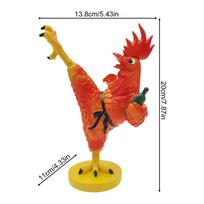 Rooster Statue Abstract Resin Kung Fu Rooster Sculpture Kung Fu Chicken Sculpture For Coffee Table For Living Room Bedroom Shelf oranžinė