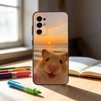 C-Cute Gym Hamster Phone Case For Samsung S25,S24,S21,S22,S23,S30,Ultra,S20,Plus,Fe,Note,10,9,5G Black Cover Samsung S21fe