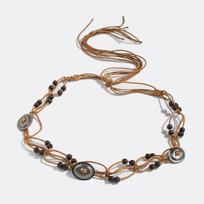 Bohemian Ethnic Style Waist Rope With Wooden Beads Handcrafted For Relaxed Summer Wear ruda