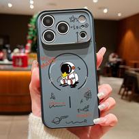 Creative Astronaut Formula Print Case For iPhone 17 Pro Max Magnetic For Magsafe Slim Matte Cover For iPhone 16 15 14 13 Pro Max iPhone 14 Pro