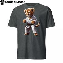 Unisex T-Shirt Mens Womens Tees Top: Cute Karate Lion Cub | Softstyle Tee Gildan Taekwondo L
