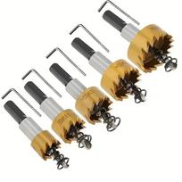 Wear-resistant Core Drill Bit Set High Speed Steel Hole Opener Cutter  Sheet Metal 5 Pcs