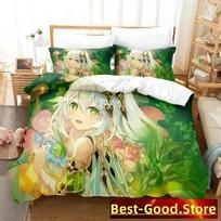 New Game Nahida Genshin Impact Bedding Set Cartoon Anime Three-Piece Set Adult Kid Bedroom Duvet Cover Sets 3D Kawaii Girls EU Single 135x200cm