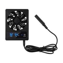 1pcs Ventilation Fan Smart Cooling Fan With LED Display For Reptile Enclosure Tank Dehumidifier For Rainforest Terrarium