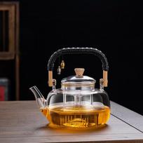 1000ml Bamboo Handle High Boron Silicon Glass Teapot Chinese Tea Kettle Transparent Kungfu Tea Set Strainer Filter Tea Pot gryna