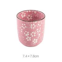 Japanese-Style Kung Fu Tea Ceramic Underglaze Porcelain Tea Cup Home Owner Sub-Cup Glass Tea Cup Pink White 51-100ml rožinė