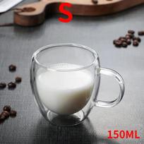 1 vnt. Dvigubos sienelės stiklinės su rankenėlėmis Skaidrios Espresso kavos puodeliai Pieno sulčių kavos Minimalistiniai vandens puodeliai Indai dovanoms