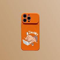 Cute cat prone computer pattern sheepskin phone case suitable for iPhone17 16 15 14 13 12 11Pro/Max/Plus anti drop andshockproof iPhone 14PROMAX oranžinė