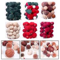 Christmas Celebrations Flocked Ornaments Colorful Christmas Balls Set DIY Projects DIY Projects Indoor Outdoor Use F