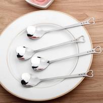 Premium-12 Pcs Stainless Steel Heart Shape Coffee Spoon Kitchen Accessories Dessert Sugar Stirring Spoons Teaspoon Dinnerware sidabras