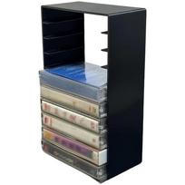 Retro Themed Cassette Tape Box with Magnetic Closure for Securing Tapes While Allowing Smooth One Hand Opening and Closing Landscape
