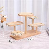 Decorative Wooden Display Rack Multi-Layer Ornament Organizer New Wooden Display Stand  Home Decor smėlis