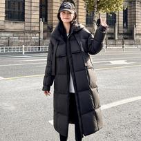 Winter Korean Hong Kong Style Mid-length Loose Women Thicken Cotton Coat Warm Casual Outerwear For Cold Weather M juoda