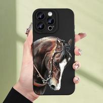 Creative animal pony pattern phone case suitable for iPhone 17 16 15 14 13 12 11Pro/Max/Plus anti drop and shockproof back cover iPhone 13PRO