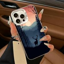 Deer -Hunting Phone Case For iPhone 11 12 13 14 15 16Pro Max Plus white Sliver  Phone Cover iPhone15plus