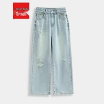 IEF Petite Denim Wide-Leg Pants L džinsinio mėlyna spalva