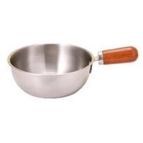 Compact Stainless Steel Frying Pan with Wooden Handle for Cooking Including Frying Eggs For Melting Butter Diameter 15cm