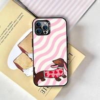 Cute Dachshunds Phone Case For iPhone 17,16,15,14,13,12,11 Plus,Pro Max,XS,Colored Silver Plated Inside Cover iPhone13PROMAX