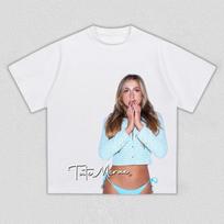Tate McRae Retro Portrait T-Shirt Men Women Casual Cotton Aesthetic Streetwear Short Sleeve Tee Top S įvairiaspalvis