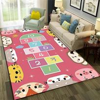 Funny Hopscotch Digital Games Kids Area Rug, Non-Slip Floor Mat for Home Living Room Bedroom Sofa Decoration, Boys Girls Carpet 40x60cm
