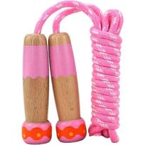 Jump Rope Kids, Adjustable Cotton Braided Skipping Rope With Wooden Handle Compatible with Boys And Girls