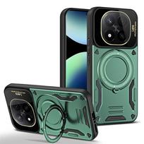 Shockproof Armor Ring Holder Phone Case for Redmi Note 15 14 13 12 11 Pro Plus Magnetic Stand Cases for Redmi 15C 14C 5G Cover Redmi note 15 Pro 5G tamsiai žalia spalva