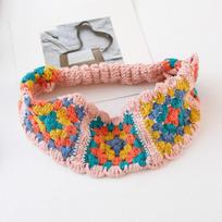 Flower Hollow Crochet Bandana Colorful Ethnic Style Hair Band Sweet Women Hair Scarf  Travel Style 5