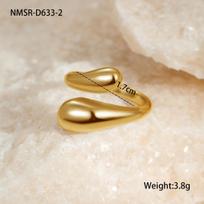 GEMCHIC Women's Stainless Steel Water Drop Hug Ring Geometric Hollow Out Design Open Ring for Daily Life Party Wedding