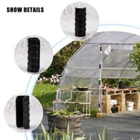 ABBY-50PCS Black Greenhouse Plastic Film Frame Pipe Tube And Film Clip Clamp Connector Kit Garden Tool 20Mm juoda