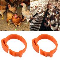 ABBY-200Pcs Chicken Identification Leg Bands Tags Poultry Leg Bands Bird Leg Bands Duck Leg Bands Clip-On Rings oranžinė