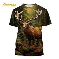 Vasaros Viršutiniai Drabužiai Vyrams Briedis Briedis Elnias Medžioklė Camouflage 3D Visas Atspaudas Oversized Trumpomis Rankovėmis T-shirt Šaunūs Drabužiai Viršutiniai Drabužiai XXS