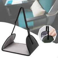 Lėktuvo pėdų atrama Kelioninė pėdų hamakas Reguliuojamas dirželis, Ergonomiška, Kojų poilsio vieta juoda