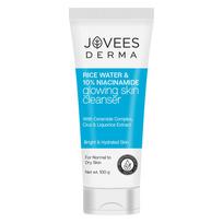Jovees Derma Rice Face Wash For Glowing Skin 100g | Brightening Cleanser To Fade Blemishes, Smoothen Texture & Even Tone | Gentle Daily Use