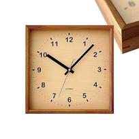 KATOMOKU muku square wall clock with continuous second approximately clock, walnut, km-38WA, hand, 25.7cm (quartz clock)