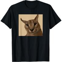 Big Floppa Meme Cat T-Shirt S juoda
